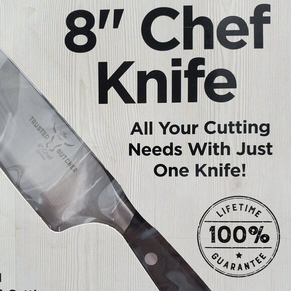 The Trusted Butcher 8" Kitchen Chef Knife As Seen On TV With Protective Cover - Picture 4 of 6
